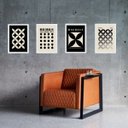 Ver imagem 2 de Kit 4 Quadros Minimalistas Bauhaus Bege e Preto 45x34cm:moldura Branca