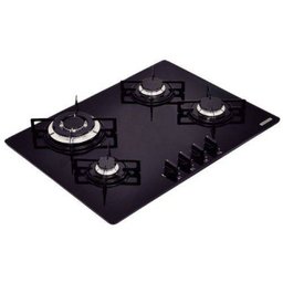 Cooktop À Gás Trapézio 4 Bocas - Vidro Preto - Tramontina - 1 Cooktop À Gás Trapézio 4 Bocas - Vidro Preto - Tramontina - 1