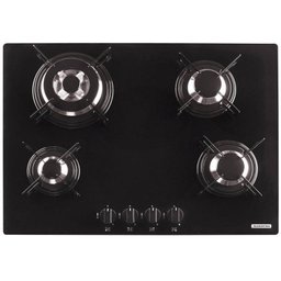Cooktop À Gás Trapézio 4 Bocas - Vidro Preto - Tramontina - 2 Cooktop À Gás Trapézio 4 Bocas - Vidro Preto - Tramontina - 2