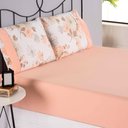 Ver imagem 3 de Jogo Cama Lençol Encanto Casal Padrão Estampado Percal 180 Fios C/ Ponto Palito 3 Peças - Floral - S