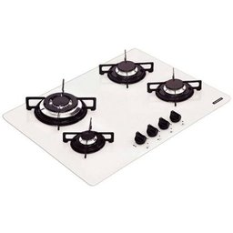 Cooktop à Gás Glass 70cm Tramontina 4 Bocas com 1 Tripla Chama Bivolt - Vidro Branco - 1