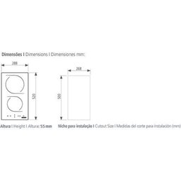 Cooktop Vitrocerâmico Tramontina Domino Touch 2ev 30cm 220v - 3 Cooktop Vitrocerâmico Tramontina Domino Touch 2ev 30cm 220v - 3