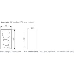 Cooktop Vitrocerâmico Tramontina Domino Touch 2ev 30cm 220v - 6 Cooktop Vitrocerâmico Tramontina Domino Touch 2ev 30cm 220v - 6