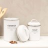 Lata Porta Condimento de Metal Porta Biscoitos 2100ml Copenhag Yoi Cookies Branco Fosco - 8