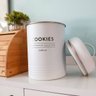 Lata Porta Condimento de Metal Porta Biscoitos 2100ml Copenhag Yoi Cookies Branco Fosco - 9