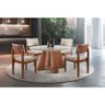Sala de Jantar redonda Completa com 4 Cadeiras 1,10x1,10m - Rubi Turim bege - 3