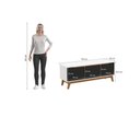 Ver imagem 6 de Rack Kappesberg 3 Portas Branco/preto Fosco 136 Cm