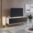 Ver imagem 1 de Rack Kappesberg 3 Portas Branco/preto Fosco 136 Cm