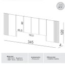 Ver imagem 4 de Cama King + Cabeceira 3,45m + 02 Mesas de Cabeceira 100% Mdf Cor:off White com Freijó