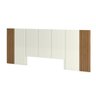 Cama King + Cabeceira 3,45m + 02 Mesas de Cabeceira 100% Mdf Cor:off White com Freijó - 8
