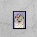 Ver imagem 1 de Quadro Ilustração Infantil Porco Espinho Coroa 45x34cm - com vidro:Madeira preta