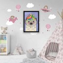 Ver imagem 2 de Quadro Ilustração Infantil Porco Espinho Coroa 45x34cm - com vidro:Madeira preta