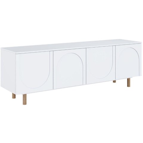Rack Capela para TV 60" 160cm MDP com Portas Tip-On Branco Metta