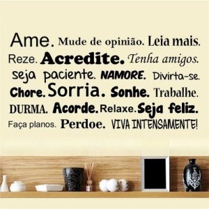 Adesivo de Parede Frase Ame e Viva Intensamente - G 70x137cm