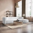 Ver imagem 2 de Sofá Modular Celinne Luxuoso Sala de Estar Decoração Luxo 265cm Bouclé Branco