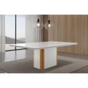 Ver imagem 7 de Conjunto: Mesa Sala Jantar Pietá C/ Tampo Madeirado C/ Vidro Canto Curvo 120x80cm e 4 Cadeiras