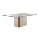 Ver imagem 6 de Conjunto: Mesa Sala Jantar Pietá C/ Tampo Madeirado C/ Vidro Canto Curvo 120x80cm e 4 Cadeiras
