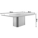 Ver imagem 3 de Conjunto: Mesa Sala Jantar Pietá C/ Tampo Madeirado C/ Vidro Canto Curvo 120x80cm e 4 Cadeiras