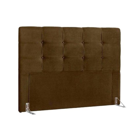 Cabeceira Cama Box Estofada Queen Queen Clean Suede Marrom Chocolate - Simbal