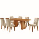 Ver imagem 2 de Mesa de Jantar Carolina Tampo 180cm Mdf Canto Copo e 6 Cadeiras Melissa Moderna Mobilia