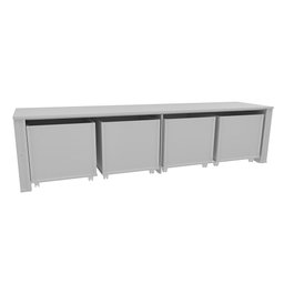Organizador Infantil com Baús e Porta Livros Dennis 100% Mdf Woodcore - 3