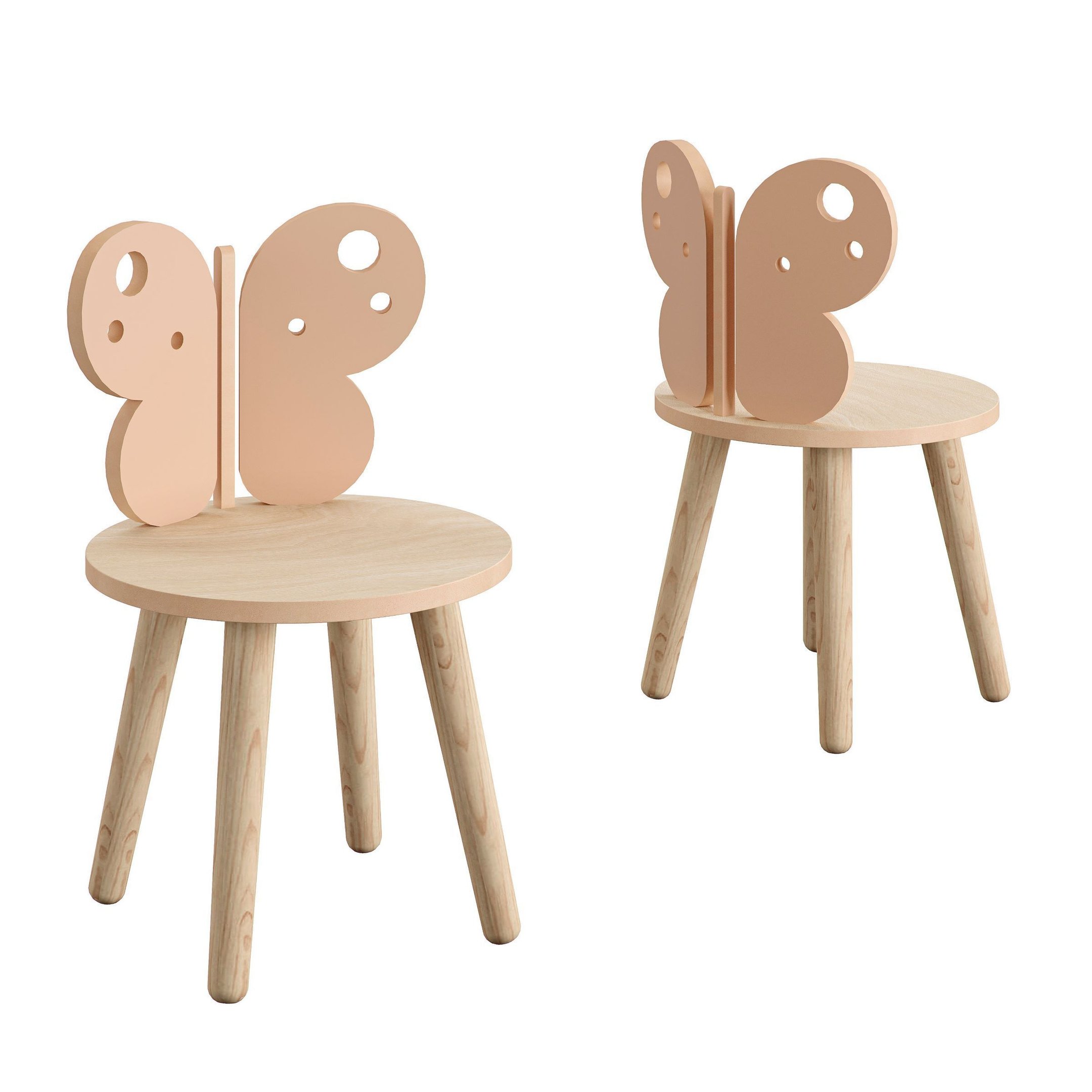 Conjunto com Duas Cadeiras Infantis Borboleta