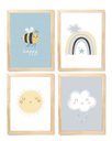 Ver imagem 1 de Kit Quadro Decorativo Infantil Arco Íris Sol Nuvem Quarto Criança Bebê Enxoval