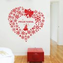 Ver imagem 1 de Adesivo de Parede Feliz Natal Coração - Tam Único 98x103cm