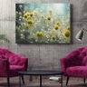 Quadro Decorativo Folhas e Flores Elegância Floral - 180x100 Cm - 2