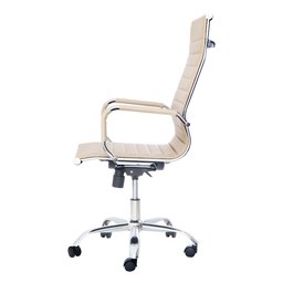 Cadeira Escritório Stripes Presidente PU Nude Base Giratória Cromada Altura Ajustável - 3