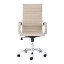 Ver imagem 2 de Cadeira Escritório Stripes Presidente PU Nude Base Giratória Cromada Altura Ajustável