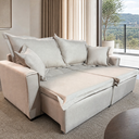 Ver imagem 2 de Sofá Cama Milano Retrátil e Reclinável Linho 1,90:Cru