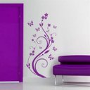 Ver imagem 1 de Adesivo de Parede Floral 03 (flores e borboletas) - EG 175x80cm