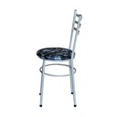 Ver imagem 3 de Conjunto 4 Cadeiras Epoxi Cinza para Cozinha Assento Estampado Cor:floral Preto