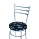 Ver imagem 2 de Conjunto 4 Cadeiras Epoxi Cinza para Cozinha Assento Estampado Cor:floral Preto
