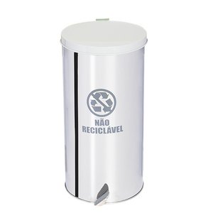 Lixeira Coleta Seletiva Pedal 20l em Aço Inox - Branco