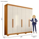 Ver imagem 3 de Guarda-Roupa de Casal 6 Portas Vinci Off White/Cinamomo