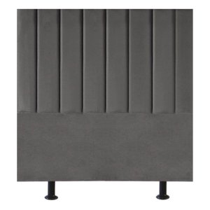 Cabeceira de Cama Solteiro Box Estofada 100 Cm Karla Suede:cinza Escuro