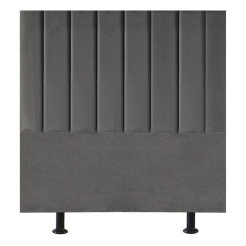 Cabeceira de Cama Solteiro Box Estofada 100 Cm Karla Suede:cinza Escuro