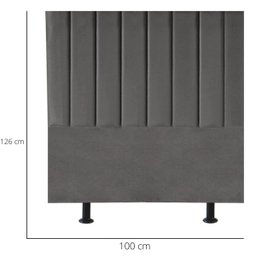 Cabeceira de Cama Solteiro Box Estofada 100 Cm Karla Suede:cinza Escuro - 3