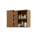 Ver imagem 4 de Armário Aéreo P/ Cozinha Canto Reto Vibra T652 C/ 1 Porta 98cm Canela/verde Pistache Lacca -