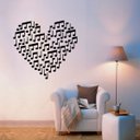 Ver imagem 1 de Adesivo de Parede Coração de Notas Musicais - G 70x75cm