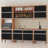 Cozinha Tuboarte Modulada Maitê Completa 100% Mdf com 2 Balcões 9 Portas e 4 Gavetas Amêndoa Preto - 1