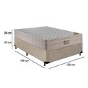 Ver imagem 3 de Cama Box Casal Suede + Colchão Casal Ortobom Airtech Molas SpringPocket (65x138x188) Bege
