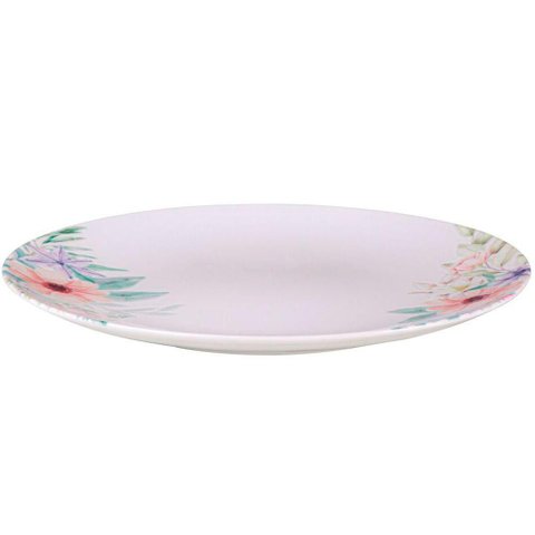 Kit Jogo de Prato Raso Jantar 6 Pessoas 6pçs Floratta 28cm