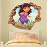 Adesivo de Parede Buraco Falso 3D Dora Aventureira 2 - G 82x100cm - 1