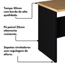 Ver imagem 7 de Mesa Escritório 1,50m Nicho e Gaveteiro Pé Painel Mac Pr F5 Cor:macadâmia com Preto