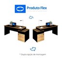 Ver imagem 5 de Mesa Escritório 1,50m Nicho e Gaveteiro Pé Painel Mac Pr F5 Cor:macadâmia com Preto