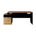 Ver imagem 2 de Mesa Escritório 1,50m Nicho e Gaveteiro Pé Painel Mac Pr F5 Cor:macadâmia com Preto