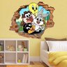 Adesivo de Parede Buraco Falso 3D Looney Tunes Baby - G 82x100cm - 1